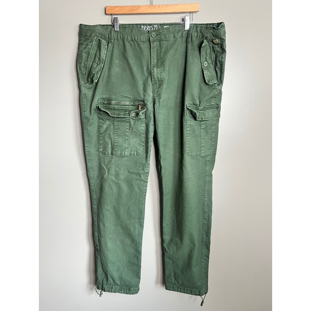 Born Fly army green cargo pants military utility streetwear size 46